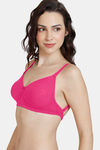 Zivame Beautiful Basics Double Layered Non Wired 3/4th Coverage Backless Bra - Fuchsia Red — thumbnail 4